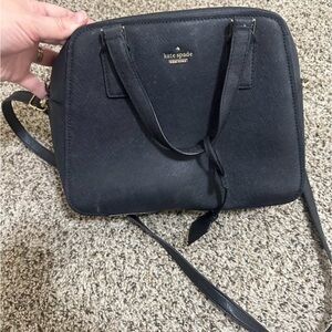 kate spade black saffiano dome crossbody satchel